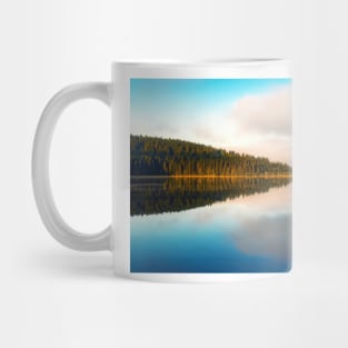 Blue mountain lake sunrise Mug